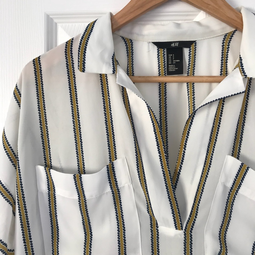 H&M Striped Collared Top